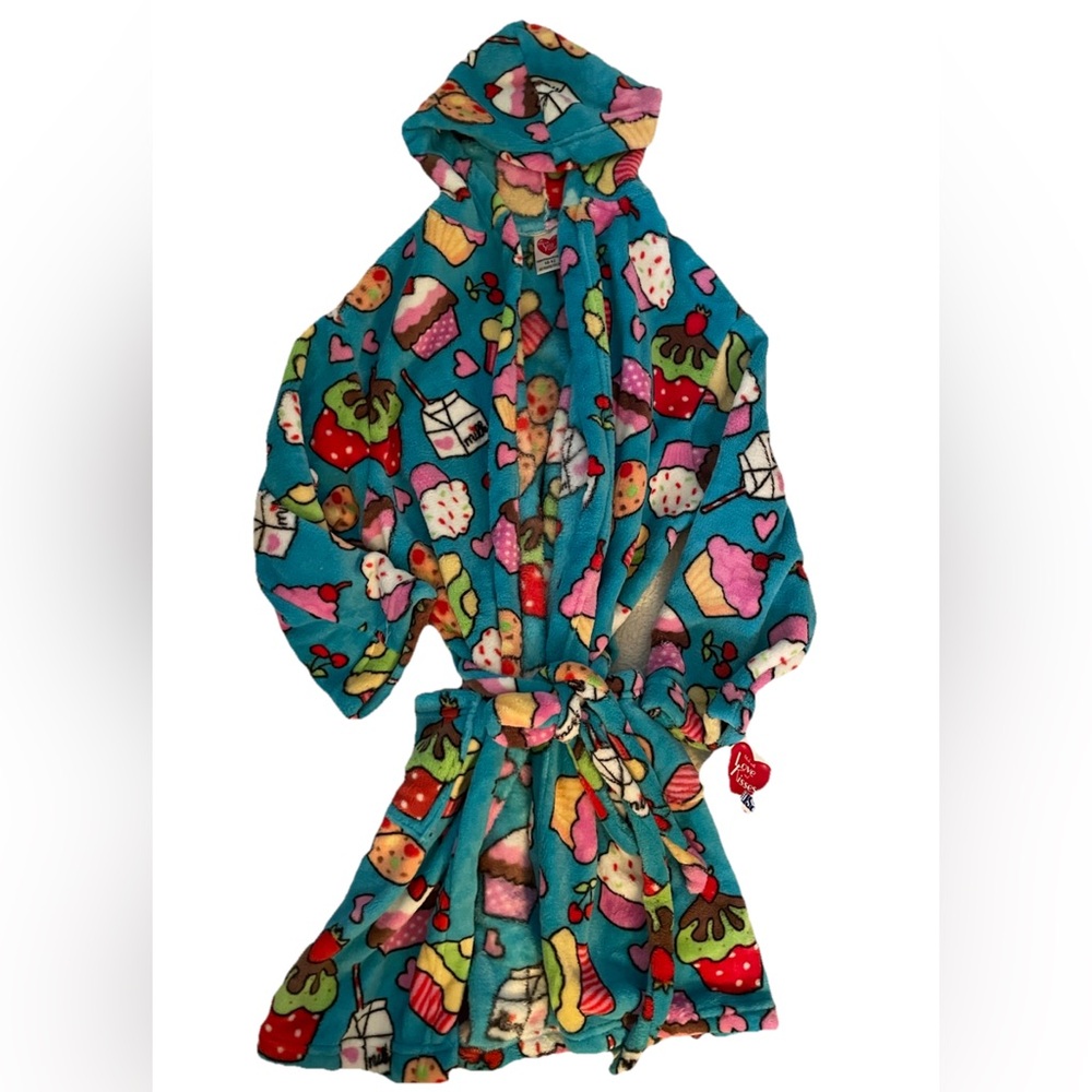 NWT Made with Love and Kissed Mint Sweet Shop Plush Robe Size 10/12